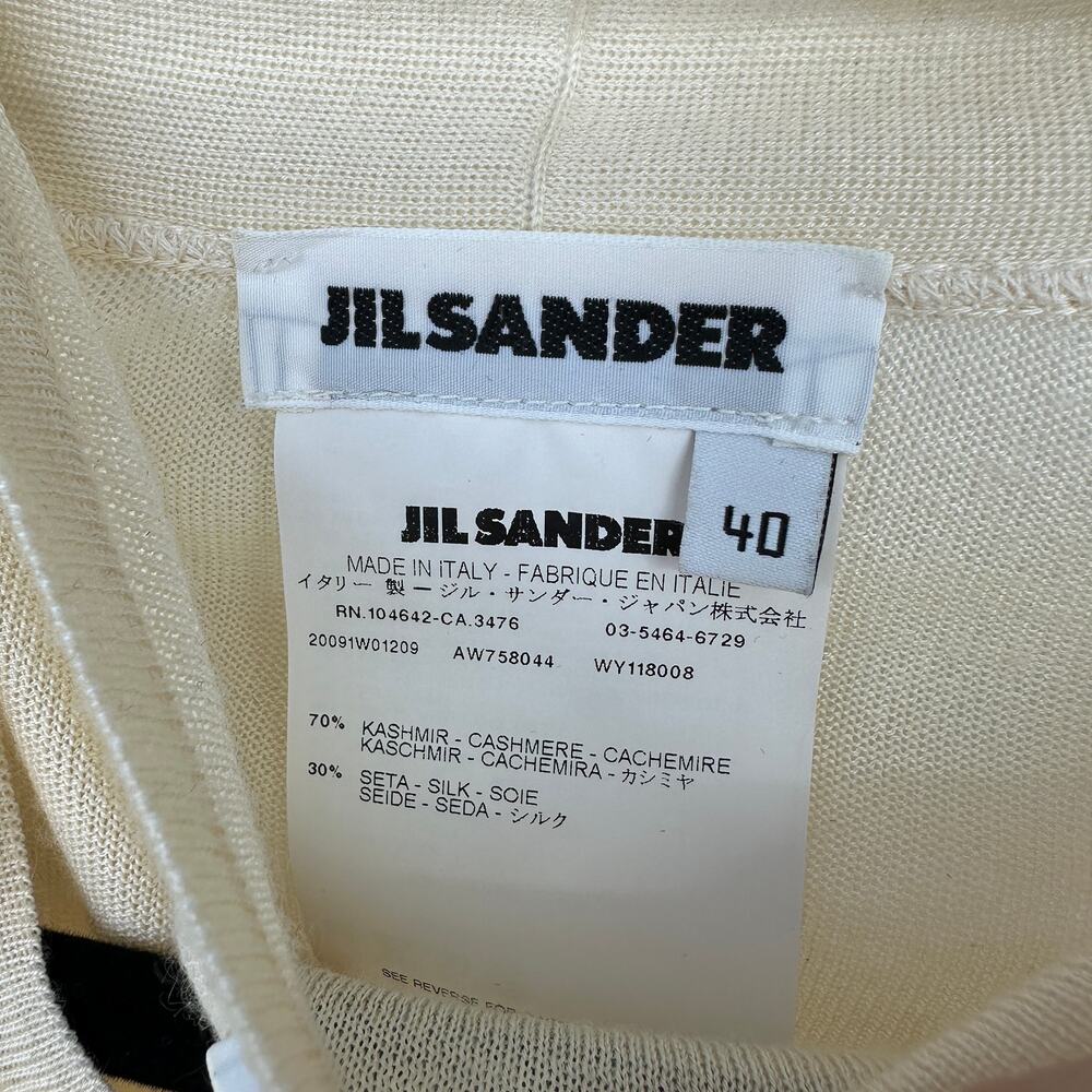 VTG Jil Sander Cashmere Draped Cardigan Sweater Set Womens Sz 40 US 10 Cream - Picture 4 of 9